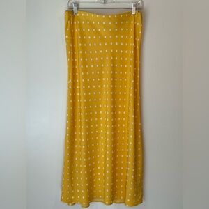 LOFT Yellow Maxi Skirt Size Large Petite